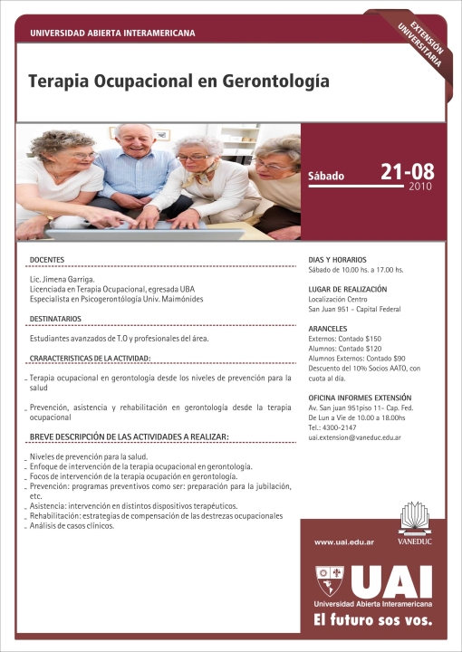 Terapia Ocupacional - Gerontología